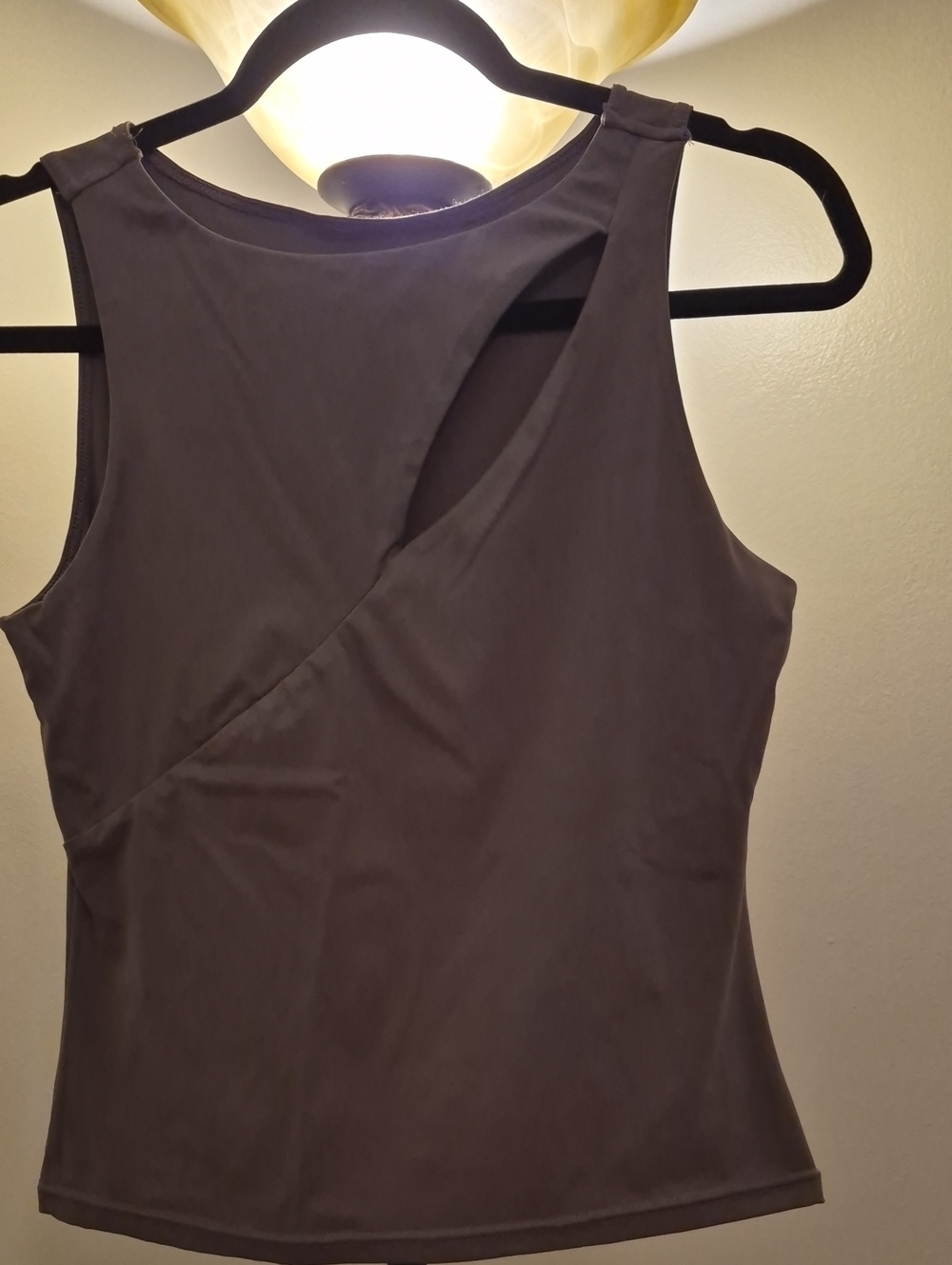 Amazon Essentials Taupe Sleeveless Cutout Crop Top